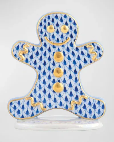 Herend Gingerbread Man Figurine In Sapphire