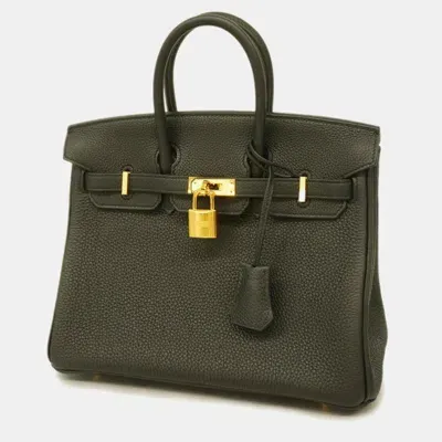 Pre-owned Hermes Black Togo Birkin Stamp Handbag