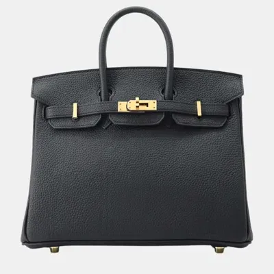 Pre-owned Hermes Black Togo Leather 25 Tote Bag