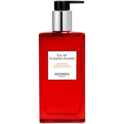 Hermes Eau De Rhubarbe Écarlate Hair And Body Shower Gel Bottle 200ml In White