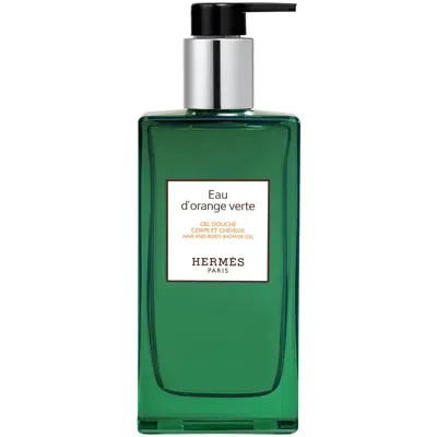 Hermes Eau D'orange Verte Hair And Body Shower Gel Bottle 200ml In White