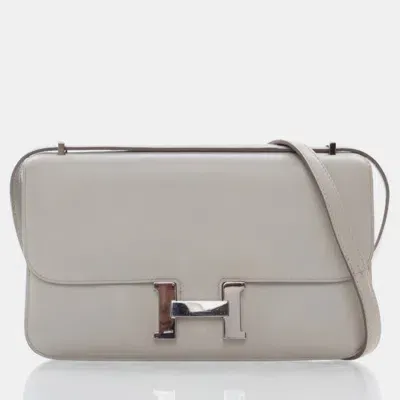 Pre-owned Hermes Elan Gris Perle Swift Constance Bag In Grey