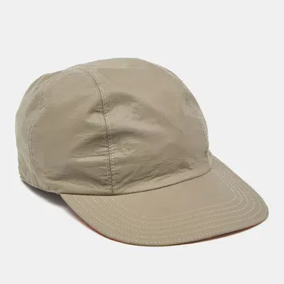 Pre-owned Hermes Grey/orange Pocket Mixte Technical Cap M