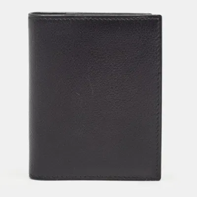 Pre-owned Hermes Hermès Noir Evercolor Leather Simple Agenda Cover Pm In Black