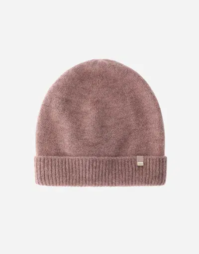 Herno Beanie In Plain Alpaca Wool In Pink