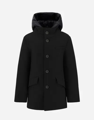 Herno Kids' Coat In Ecowool And Nylon Chamonix In Black