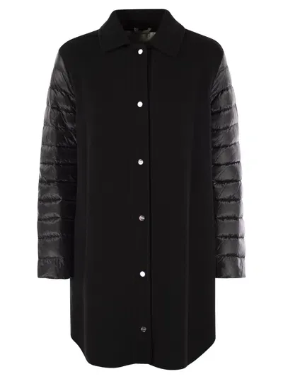 Herno Panelled Puffer Coat In Black