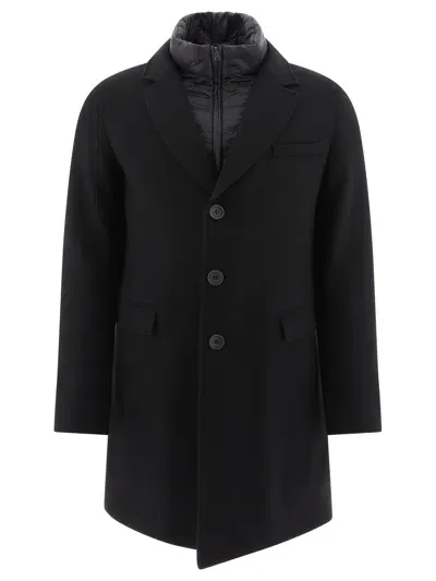 Herno Coat With Quilted Insert Coats In Black