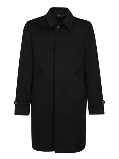 Herno Wool Blend Coat In Blue