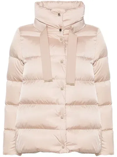 Herno Down Jacket Cape In Brown