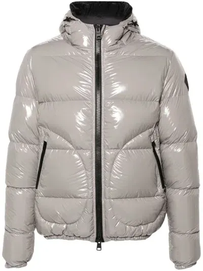 Herno Patent Hooded Puffer Jacket In Grey