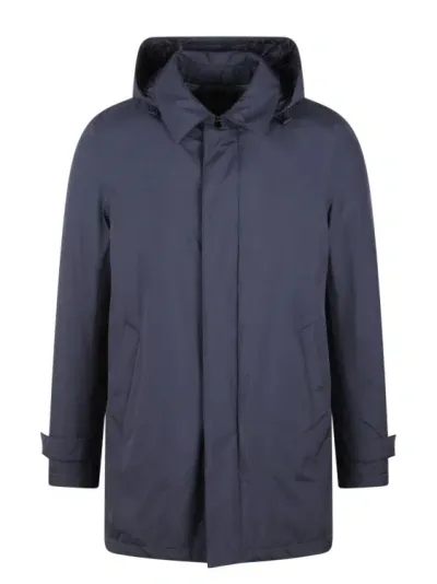 Herno Nylon Coat In Blue