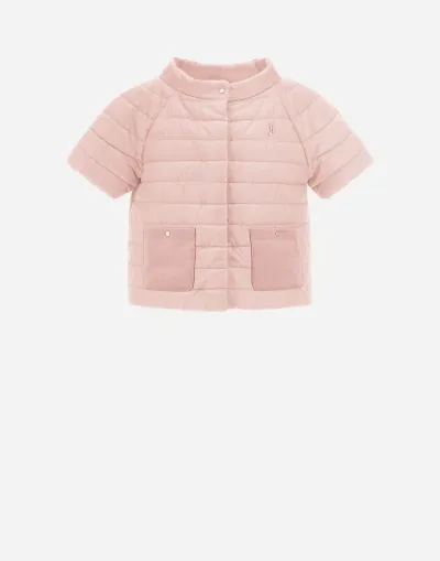 Herno Kids' Cape Aus Nylon Ultralight & New Techno Shantung In Light Pink