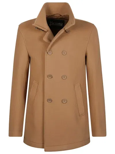 Herno Peacoat In Brown