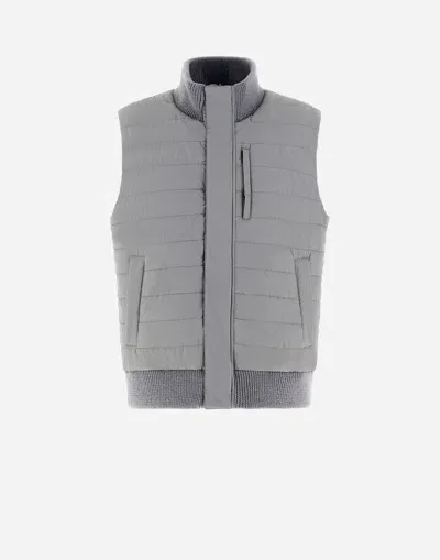 Herno Waistcoat Matt-finish 20-denier Stretch Nylon In Light Grey