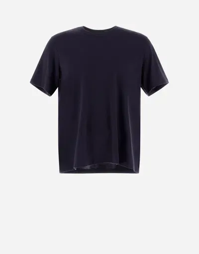 Herno Resort T-shirt In Soft Wool Jersey In Blue