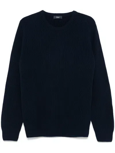 Herno Ribbed Sweater In Schwarz