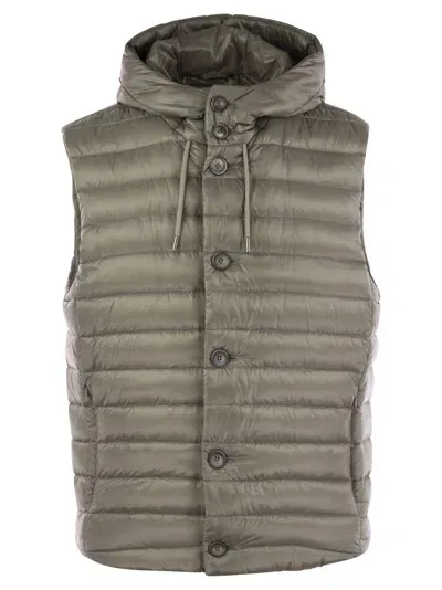 Herno Sleeveless Down Jacket In Sand