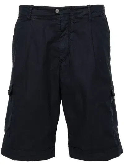 Herno Straight-leg Cotton Cargo Shorts In Blue