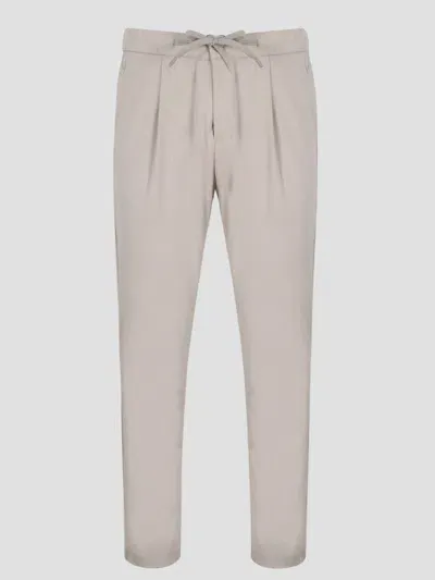 Herno Suede Effect Resort Trousers In White