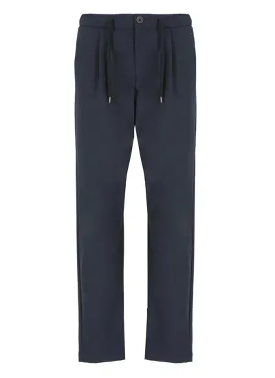 Herno Drawstring Slim Cut Trousers In Blue