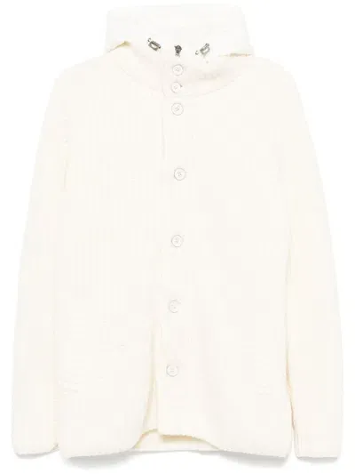 Herno Virgin Wool Cardigan In White