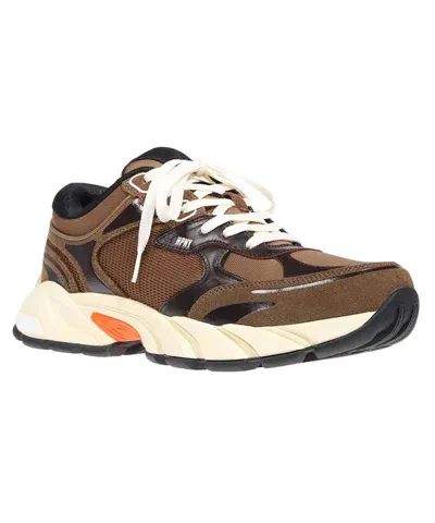 Heron Preston Block Stepper Suede Low-top Sneakers In Brown