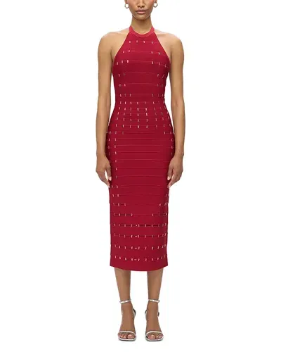 Herve Leger Joanne Dress In Cherry