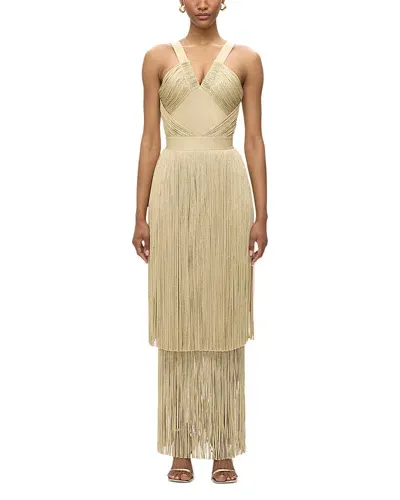 Herve Leger The Cora Gown In Met Gold