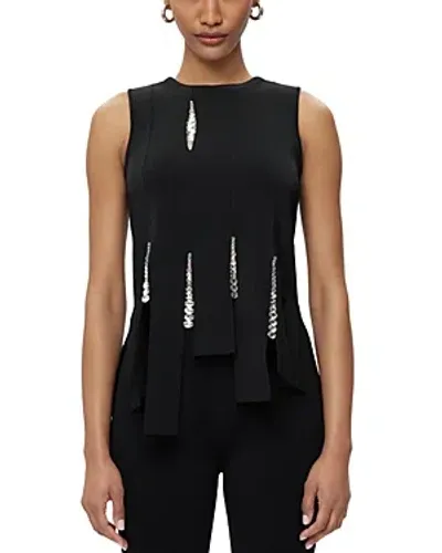 Herve Leger The Naomi Embellished Bandage Top In Black