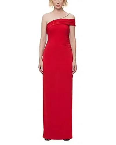 Herve Leger The Olivia Crystal Trim Gown In Chili