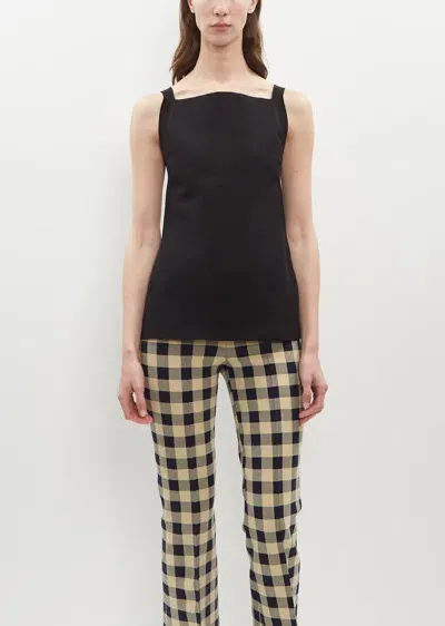 High Sport Asher Checked Jacquard-knit Peplum Top In Black