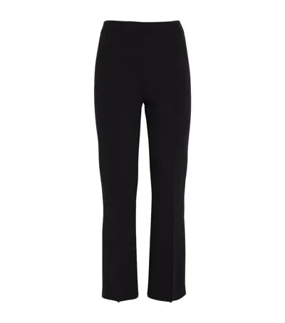 High Sport Cropped Kick Flared Trousers In Black