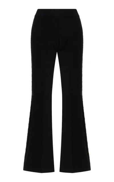 High Sport Kickit Flared Diamond-jacquard Knit Pants In Black