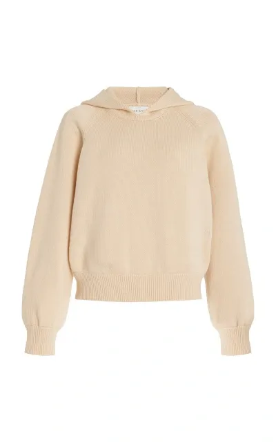 High Sport Park Hooded Knit Cotton Sweater In Neutral