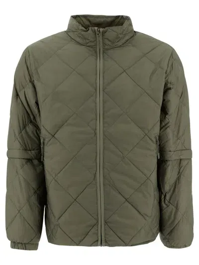 Hiking Patrol Light Down Detachable Sleeves Jacket In Green