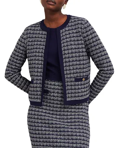 Hobbs London Audra Knitted Jacket In Midnight Ivory