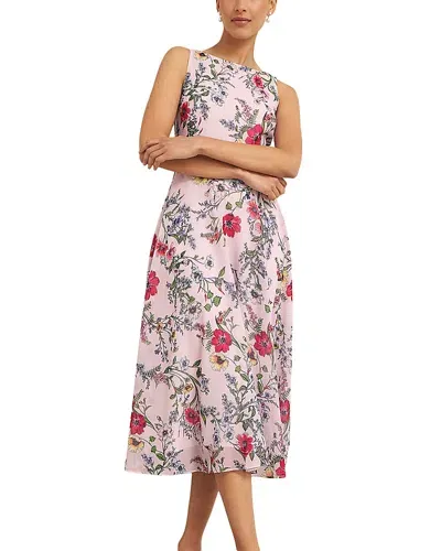 Hobbs London Carly Floral Midi Dress In Pale Pink