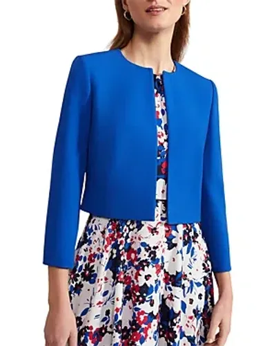 Hobbs London Elize Crepe Jacket In Lapis Blue