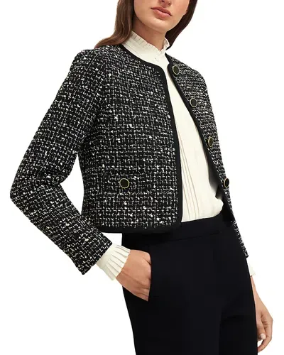 Hobbs London Emilia Tweed Jacket In Black Ivory