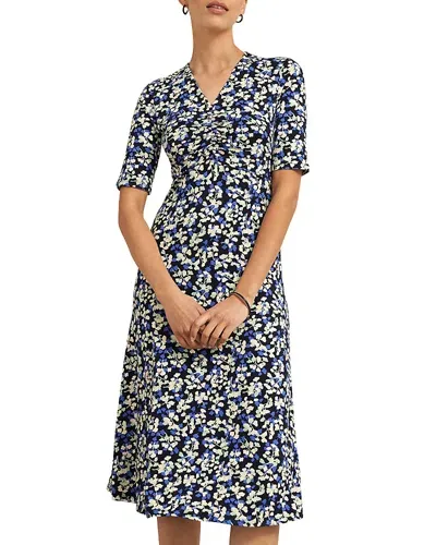 Hobbs London Frankie Printed Jersey Dress In Navy Multi