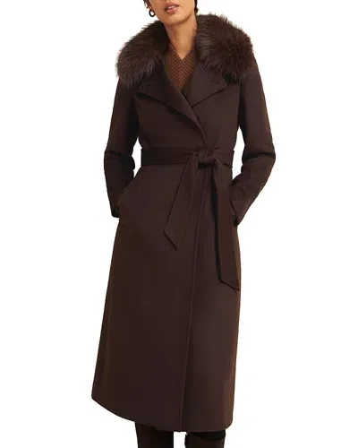 Hobbs London Livia Belted Coat In Alder Brown