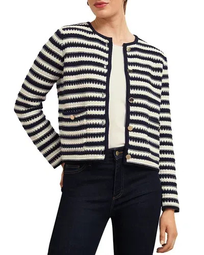 Hobbs London Milly Knitted Jacket In Navy Warm