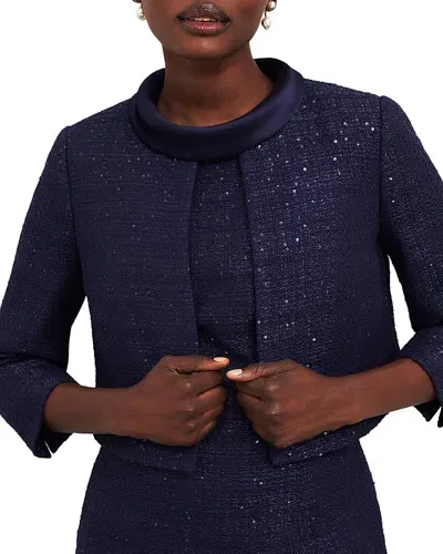 Hobbs London Prisha Tweed Jacket In Midnight Navy