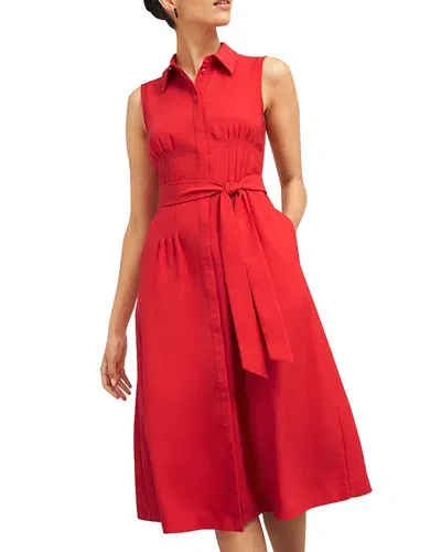 Hobbs London Sandra Shirt Dress In Begonia Red