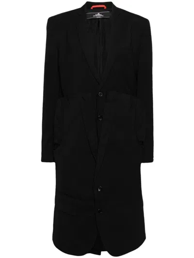 Hodakova Panelled Single-breasted Coat In Black