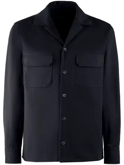 Hogan Cotton Shirt Jacket In Schwarz