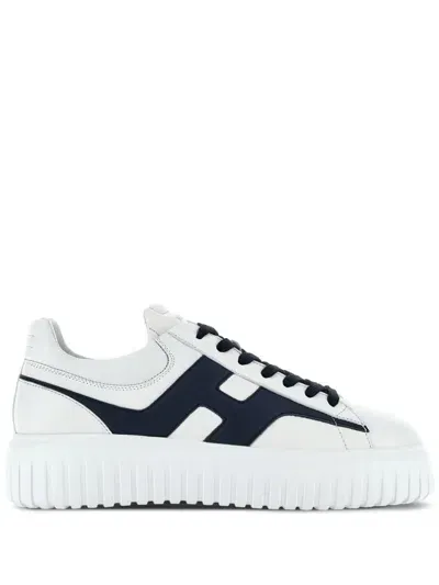 Hogan Men's H-stripes Leather Sneakers In Blue