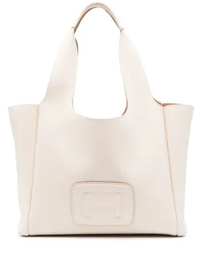 Hogan Pre H Bag Medium Leather Bag In White