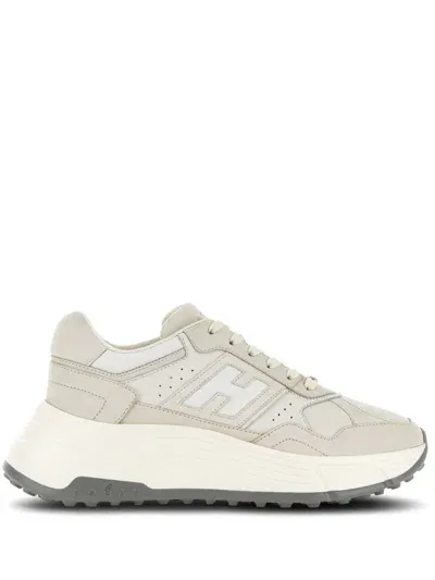 Hogan Pre H669 Leather Sneakers In Neutral